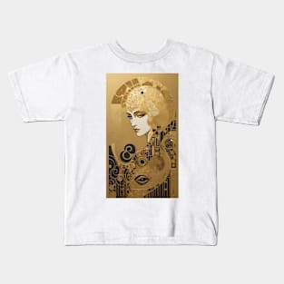 Gustav Klimt's Enigmatic Elegance: Inspired Woman in Radiant Reverie Kids T-Shirt